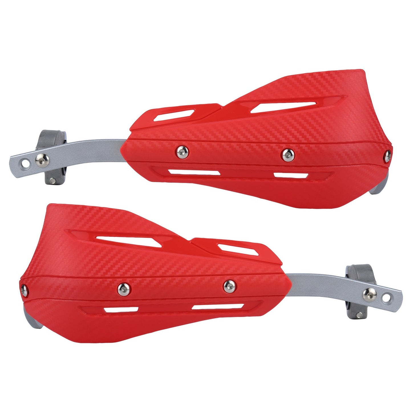 Professional Universal Motorcycle Handguards for Honda CC110 Cross Cub - Heavy Duty Aluminum Alloy Anti-Collision Brush Guards, Carbon Fiber Style Handlebar Protectors for Dirt Bikes and Off-Road Motorcycles - 1 Pairâ€”Red