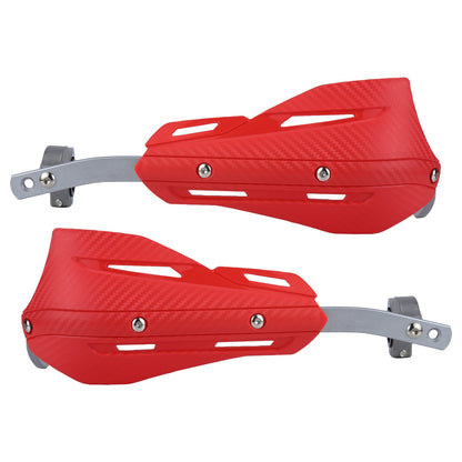 Professional Universal Motorcycle Handguards for Honda CC110 Cross Cub - Heavy Duty Aluminum Alloy Anti-Collision Brush Guards, Carbon Fiber Style Handlebar Protectors for Dirt Bikes and Off-Road Motorcycles - 1 Pairâ€”Red