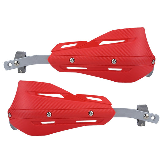 Professional Universal Motorcycle Handguards for Honda CC110 Cross Cub - Heavy Duty Aluminum Alloy Anti-Collision Brush Guards, Carbon Fiber Style Handlebar Protectors for Dirt Bikes and Off-Road Motorcycles - 1 Pairâ€”Red
