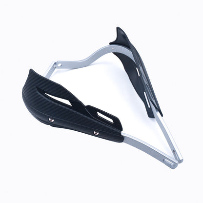 Professional Universal Motorcycle Handguards for Honda CC110 Cross Cub - Heavy Duty Aluminum Alloy Anti-Collision Brush Guards, Carbon Fiber Style Handlebar Protectors for Dirt Bikes and Off-Road Motorcycles - 1 Pairâ€”Red