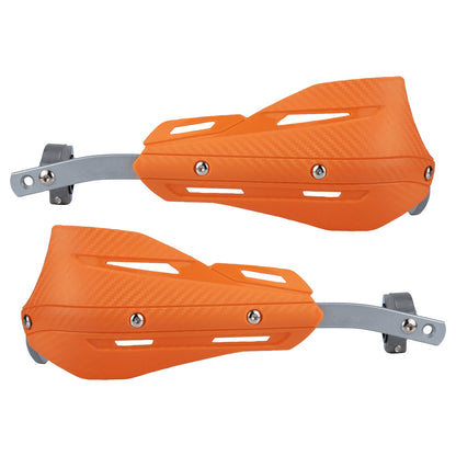 Professional Universal Motorcycle Handguards for Honda CC110 Cross Cub - Heavy Duty Aluminum Alloy Anti-Collision Brush Guards, Carbon Fiber Style Handlebar Protectors for Dirt Bikes and Off-Road Motorcycles - 1 Pairâ€”Orange