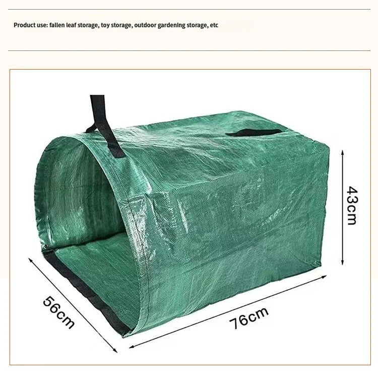 Heavy Duty Horizontal Garden Leaf Collection Bag - Large Capacity Waterproof Waste Scoop Tarp with Reinforced Handles for Lawn Debris, Grass, and Yard Cleanup