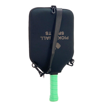 SA01 Black Neoprene Pickleball Paddle Cover (racket not included)  - Protective Crossbody Bag with Adjustable Shoulder Strap and Fence Hook - Universal Lightweight Paddle Case for All Skill Levels