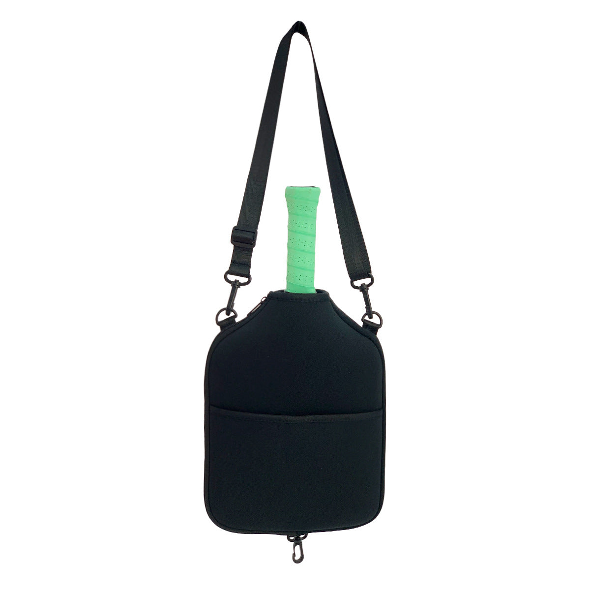 SA01 Black Neoprene Pickleball Paddle Cover (racket not included)  - Protective Crossbody Bag with Adjustable Shoulder Strap and Fence Hook - Universal Lightweight Paddle Case for All Skill Levels