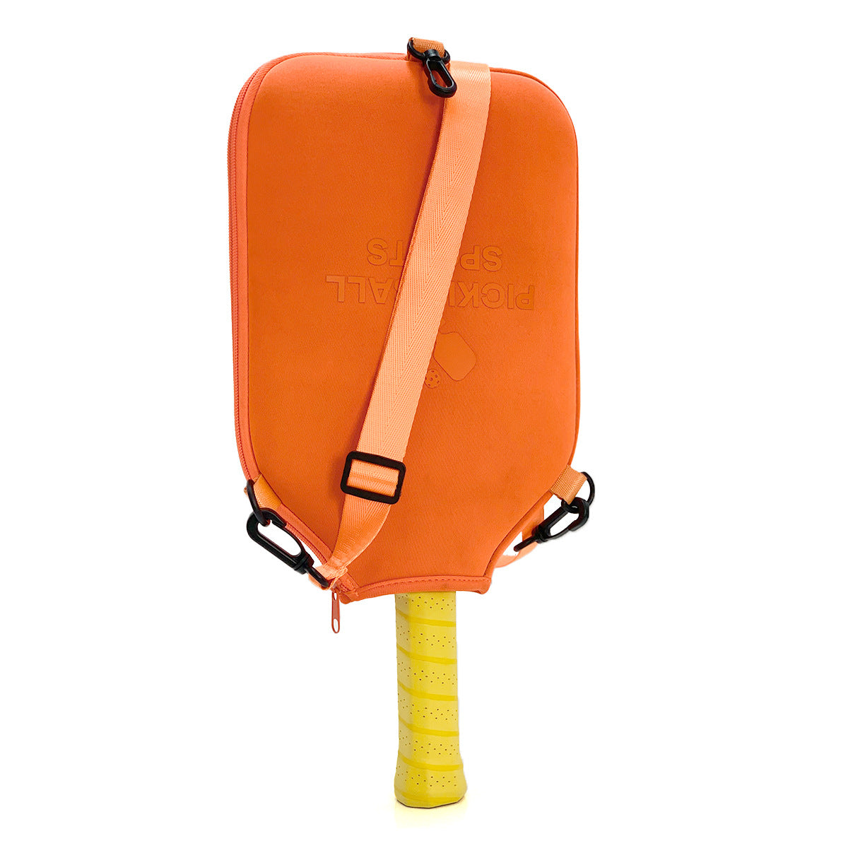 SA02 Orange Neoprene Pickleball Paddle Cover (racket not included)  - Protective Crossbody Bag with Adjustable Shoulder Strap and Fence Hook - Universal Lightweight Paddle Case for All Skill Levels