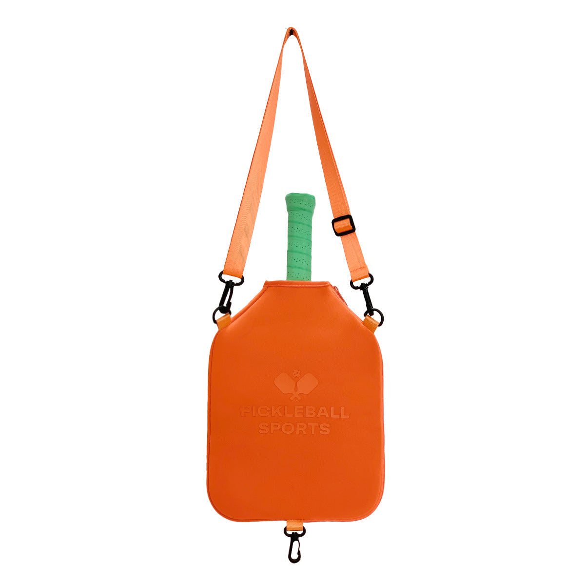 SA02 Orange Neoprene Pickleball Paddle Cover (racket not included)  - Protective Crossbody Bag with Adjustable Shoulder Strap and Fence Hook - Universal Lightweight Paddle Case for All Skill Levels