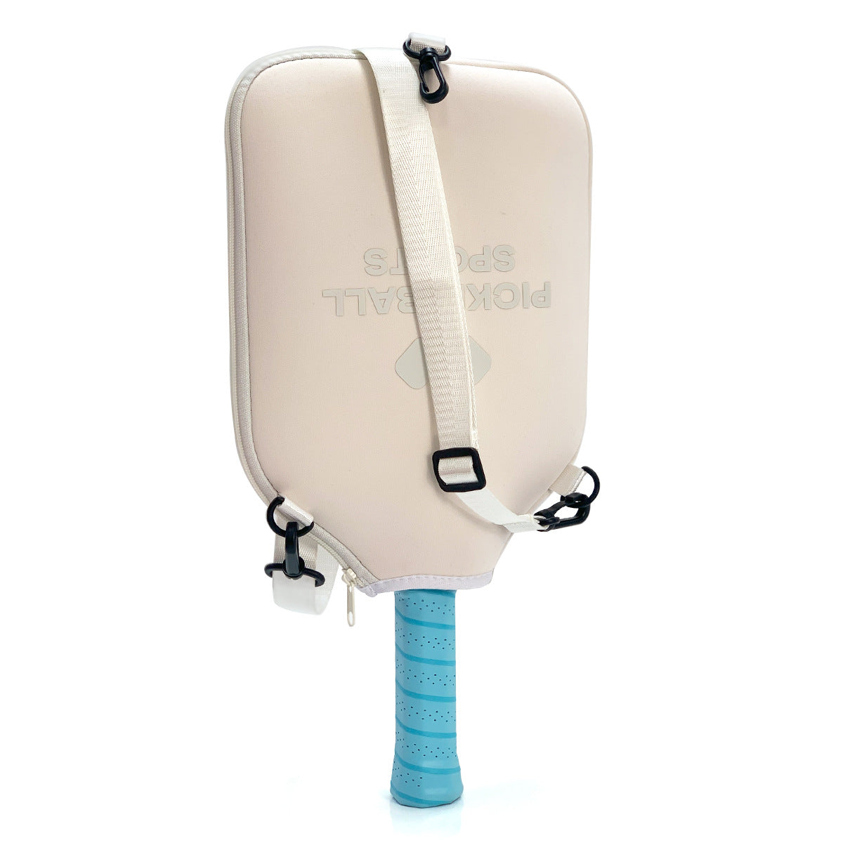 SA04 Beige Neoprene Pickleball Paddle Cover (racket not included)  - Protective Crossbody Bag with Adjustable Shoulder Strap and Fence Hook - Universal Lightweight Paddle Case for All Skill Levels