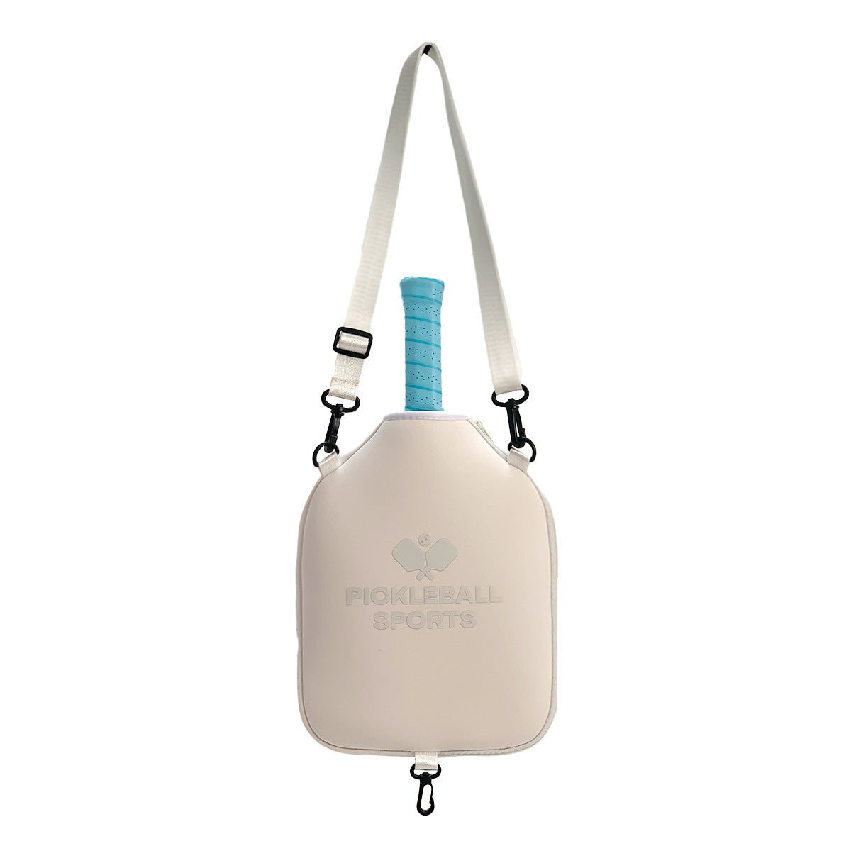 SA04 Beige Neoprene Pickleball Paddle Cover (racket not included)  - Protective Crossbody Bag with Adjustable Shoulder Strap and Fence Hook - Universal Lightweight Paddle Case for All Skill Levels