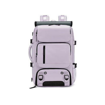 Purple Large Capacity 16-Inch Laptop Travel Backpack - Anti-Theft Professional Business Bag with Spring Buckle - Durable Oxford Cloth Outdoor Rucksack for Men and Women