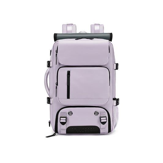 Purple Large Capacity 16-Inch Laptop Travel Backpack - Anti-Theft Professional Business Bag with Spring Buckle - Durable Oxford Cloth Outdoor Rucksack for Men and Women