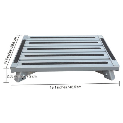 Heavy Duty Aluminum Folding Step Stool - Portable RV Platform and Work Bench with Non-Slip Surface - Collapsible Multi-Purpose Step for Camping, Home, and Outdoor Use