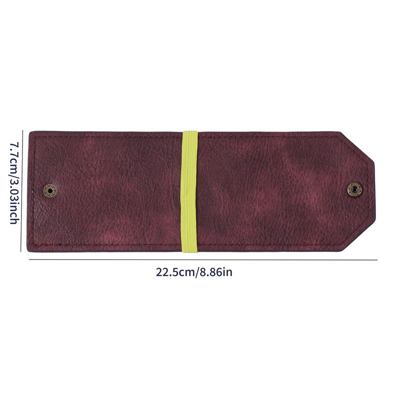 3PCS Purple Slim PU Leather Cash Holder and Bill Organizer - Professional Long Wallet with Dual Snap Buttons and Elastic Band for Business, Travel, and Personal Finance