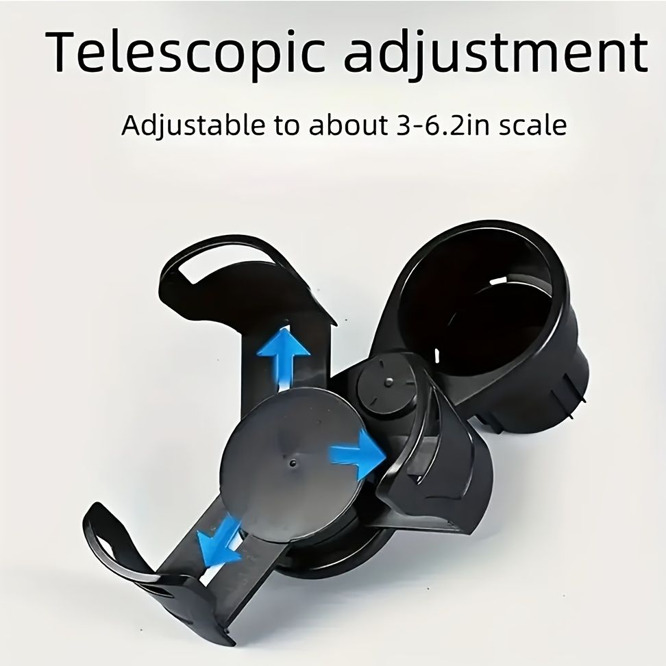 3 PCS Black 2-in-1 Universal Car Cup Holder Expander - 360 Degree Rotating Multifunctional Beverage Rack, Adjustable Upper Base Storage Organizer for Water Bottles, Coffee Mugs and Fast Food Cups