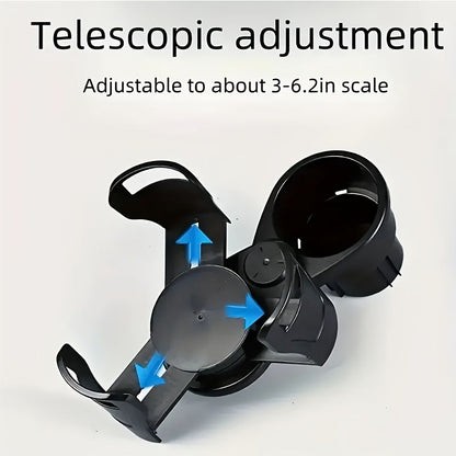 3 PCS Black 2-in-1 Universal Car Cup Holder Expander - 360 Degree Rotating Multifunctional Beverage Rack, Adjustable Upper Base Storage Organizer for Water Bottles, Coffee Mugs and Fast Food Cups