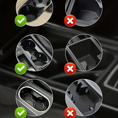 3 PCS Black 2-in-1 Universal Car Cup Holder Expander - 360 Degree Rotating Multifunctional Beverage Rack, Adjustable Upper Base Storage Organizer for Water Bottles, Coffee Mugs and Fast Food Cups