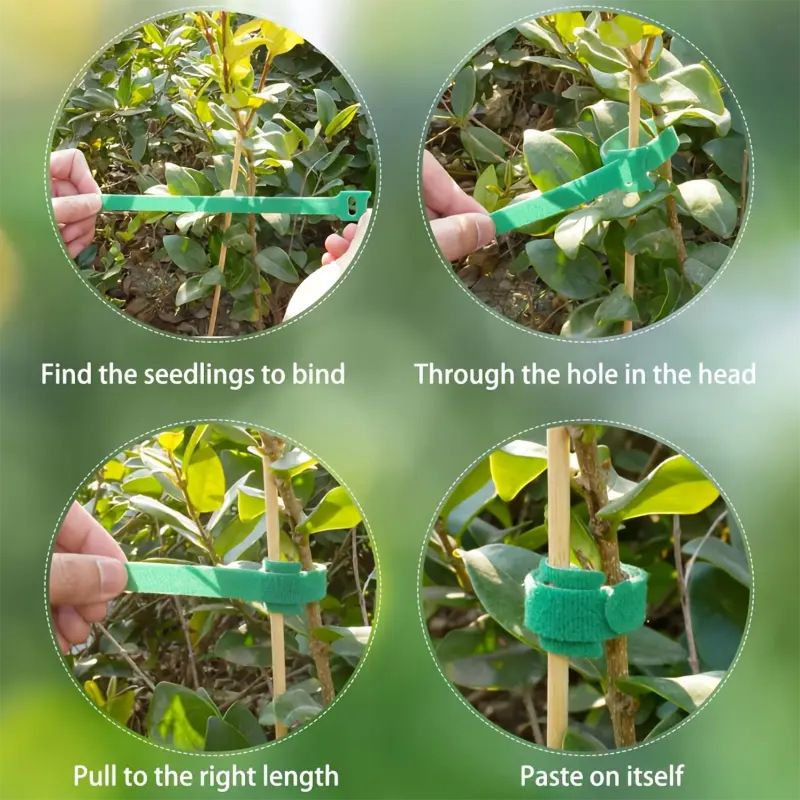 400 pcs Reusable Hook and Loop Cable Ties - 6-Inch T-Type Nylon Fastening Straps for Office Cable Management and Garden Plant Support, Interconnectable Design, Green