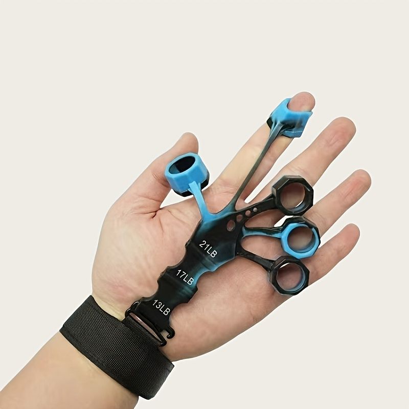 10 pcs Black Finger Exerciser and Hand Strengthener - Adjustable Silicone Grip Strength Trainer for Physical Therapy, Athletes and Musicians - 13LB to 21LB Resistance Levels