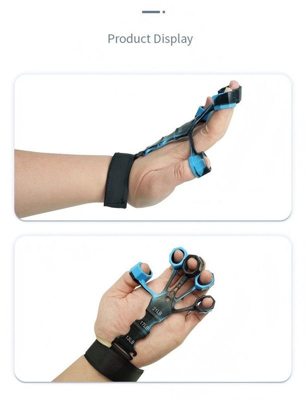 10 pcs Orange Finger Exerciser and Hand Strengthener - Adjustable Silicone Grip Strength Trainer for Physical Therapy, Athletes and Musicians - 13LB to 21LB Resistance Levels