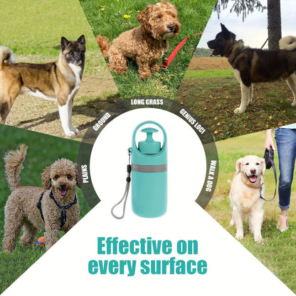 Blue Portable 6-Claw Pet Pooper Scooper - Hands-Free Dog Waste Picker with Integrated Bag Dispenser and Storage Cap - Lightweight Sanitary Waste Removal Tool for Outdoor Walking and Travel