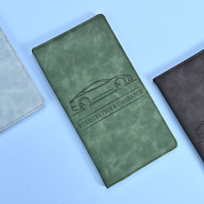 3 Pcs Premium PU Leather Car Registration and Insurance Holder - Slim Auto Document Organizer, Driver's License Wallet and Travel Passport Folder - Yellow