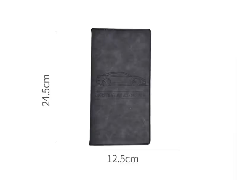 3 Pcs Premium PU Leather Car Registration and Insurance Holder - Slim Auto Document Organizer, Driver's License Wallet and Travel Passport Folder - Yellow