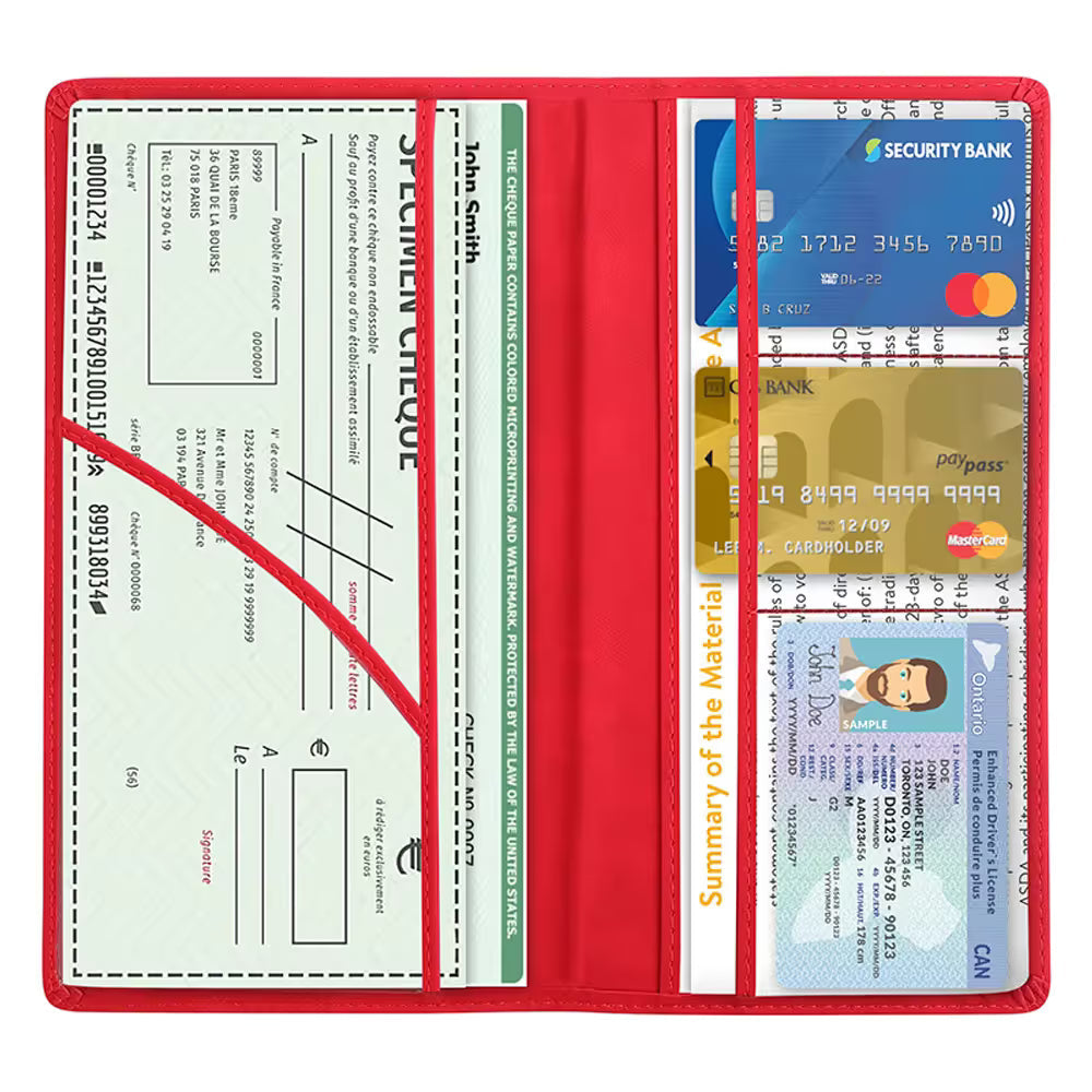 3 Pcs Premium PU Leather Car Registration and Insurance Holder - Slim Auto Document Organizer, Driver's License Wallet and Travel Passport Folder - Blue