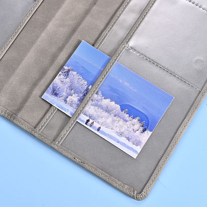 3 Pcs Premium PU Leather Car Registration and Insurance Holder - Slim Auto Document Organizer, Driver's License Wallet and Travel Passport Folder - Blue