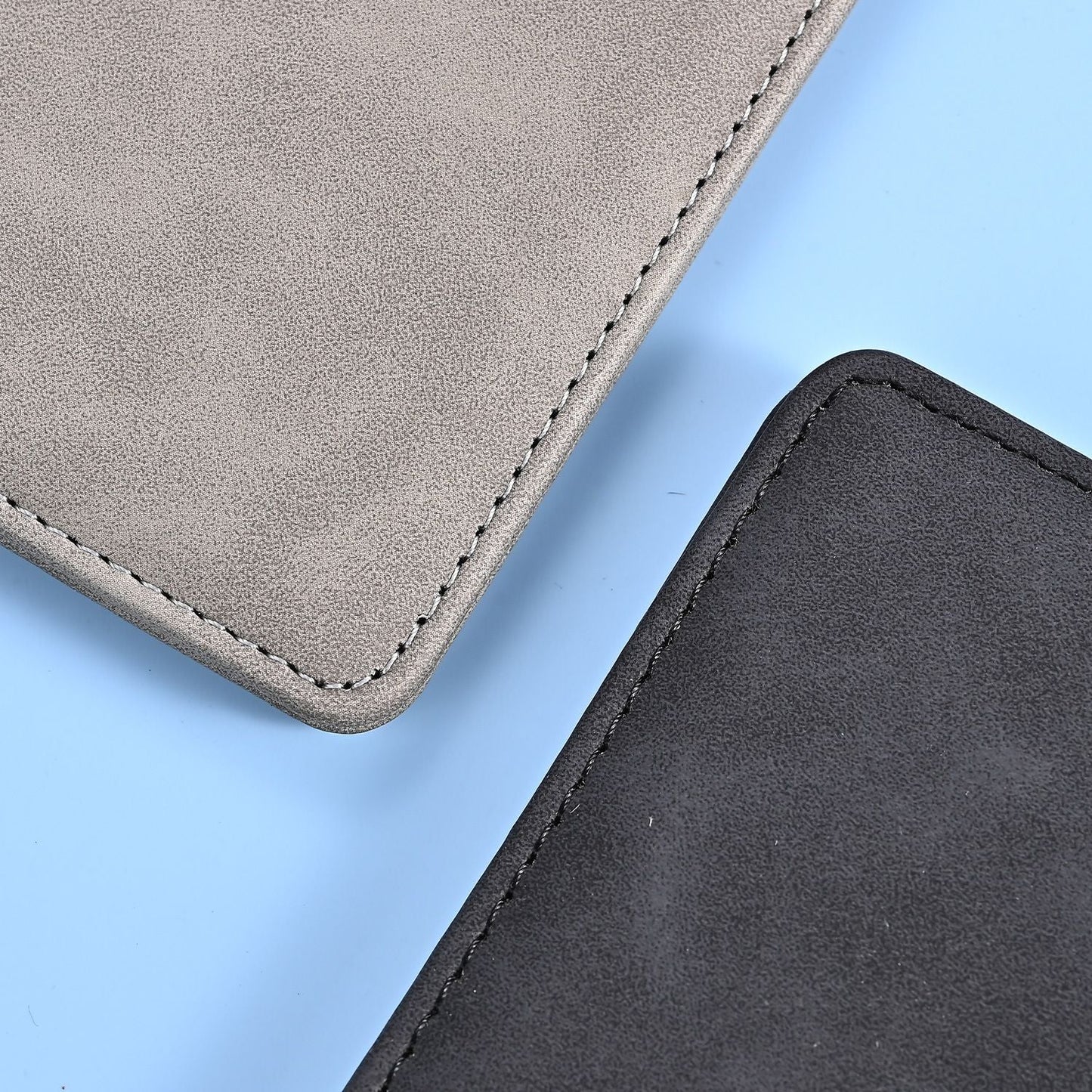 3 Pcs Premium PU Leather Car Registration and Insurance Holder - Slim Auto Document Organizer, Driver's License Wallet and Travel Passport Folder - Blue
