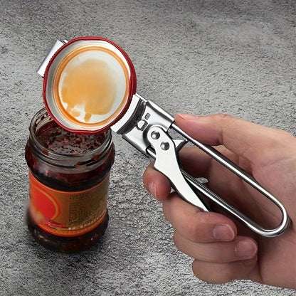2 Set/4 Pcs Adjustable Jar Opener - Durable Stainless Steel Manual Lid Remover - Effortless Kitchen Gadget for Weak Hands and Seniors, Versatile Multi Size Can Opener, Space Saving Ergonomic Design