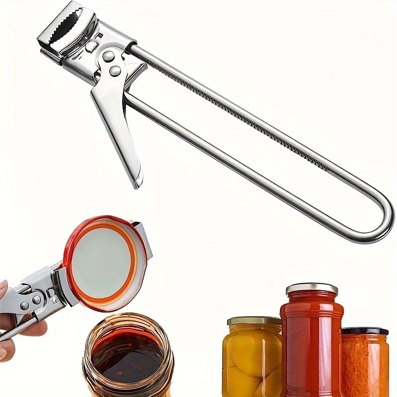 2 Set/4 Pcs Adjustable Jar Opener - Durable Stainless Steel Manual Lid Remover - Effortless Kitchen Gadget for Weak Hands and Seniors, Versatile Multi Size Can Opener, Space Saving Ergonomic Design