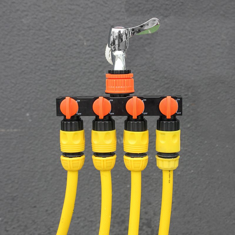 2pcs Orange 4-Way Garden Hose Splitter - Multi-Outlet Tap Manifold with Individual Control Valves - Universal Fit for 1/2 inch 3/4 inch and 1 inch Taps - Durable ABS Irrigation Water Distributor