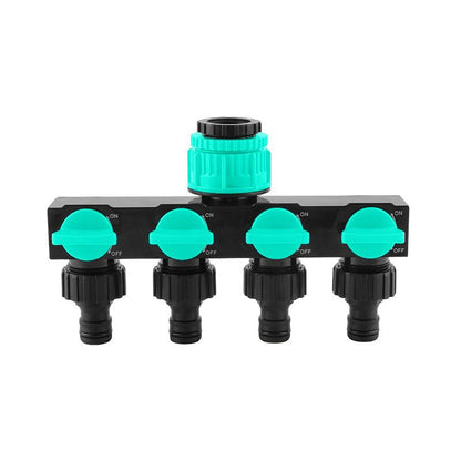 2pcs Blue 4-Way Garden Hose Splitter - Multi-Outlet Tap Manifold with Individual Control Valves - Universal Fit for 1/2 inch 3/4 inch and 1 inch Taps - Durable ABS Irrigation Water Distributor