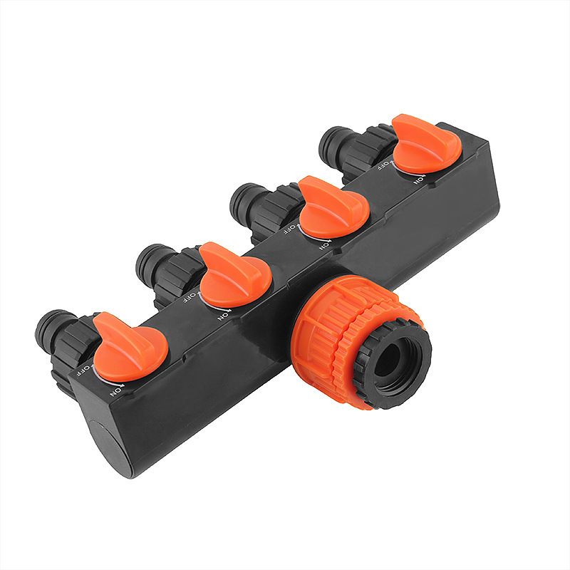 2pcs Blue 4-Way Garden Hose Splitter - Multi-Outlet Tap Manifold with Individual Control Valves - Universal Fit for 1/2 inch 3/4 inch and 1 inch Taps - Durable ABS Irrigation Water Distributor