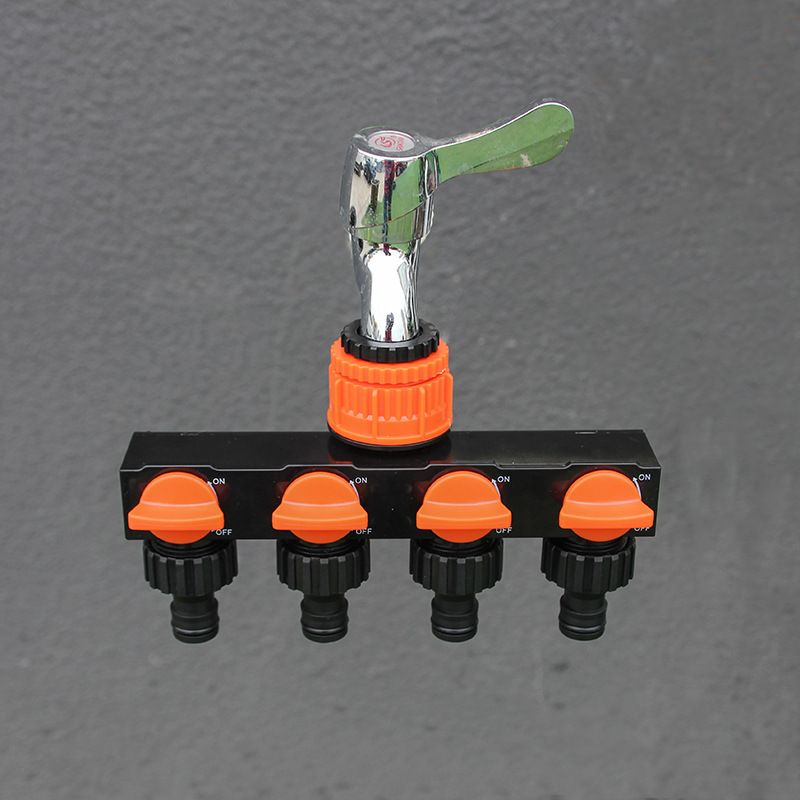 2pcs Blue 4-Way Garden Hose Splitter - Multi-Outlet Tap Manifold with Individual Control Valves - Universal Fit for 1/2 inch 3/4 inch and 1 inch Taps - Durable ABS Irrigation Water Distributor