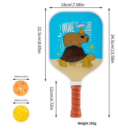 ã€RT-006ã€‘ Fiberglass Pickleball Paddle Set of 2 with 4 Balls and Carry Bag - 185g Single Paddle Weight - Beginner Friendly Starter Kit with Non-Slip Cushion Grip for Adults Kids and Outdoor Family Fun