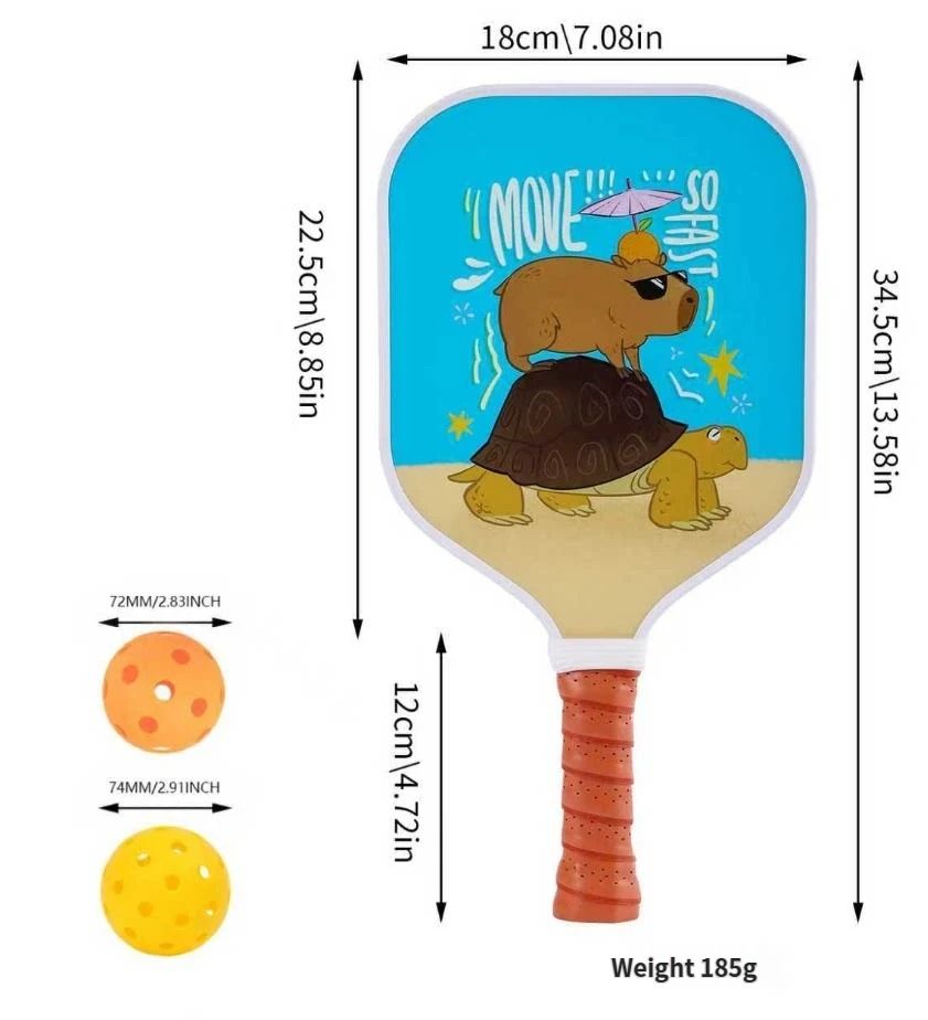 ã€RT-011ã€‘ Fiberglass Pickleball Paddle Set of 2 with 4 Balls and Carry Bag - 185g Single Paddle Weight - Beginner Friendly Starter Kit with Non-Slip Cushion Grip for Adults Kids and Outdoor Family Fun