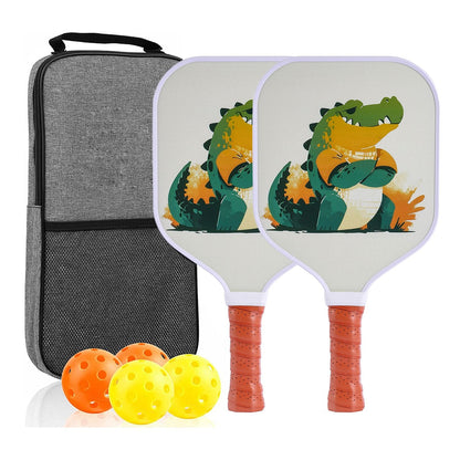 ã€RT-012ã€‘ Fiberglass Pickleball Paddle Set of 2 with 4 Balls and Carry Bag - 185g Single Paddle Weight - Beginner Friendly Starter Kit with Non-Slip Cushion Grip for Adults Kids and Outdoor Family Fun