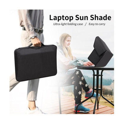 Laptop Sun Shade and Outdoor Privacy Hood - Fits Laptops up to 16 Inches Size L - Anti-Glare Screen Shield, Portable Foldable Design, Remote Work Essential for Park Beach and Outdoor Office Use
