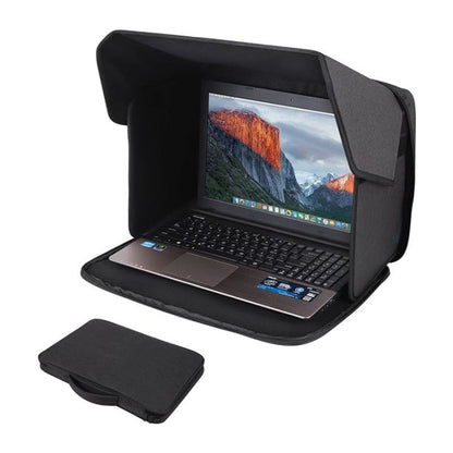 Laptop Sun Shade and Outdoor Privacy Hood - Fits Laptops up to 14 Inches Size M - Anti-Glare Screen Shield, Portable Foldable Design, Remote Work Essential for Park Beach and Outdoor Office Use