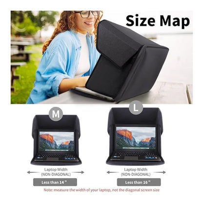 Laptop Sun Shade and Outdoor Privacy Hood - Fits Laptops up to 14 Inches Size M - Anti-Glare Screen Shield, Portable Foldable Design, Remote Work Essential for Park Beach and Outdoor Office Use