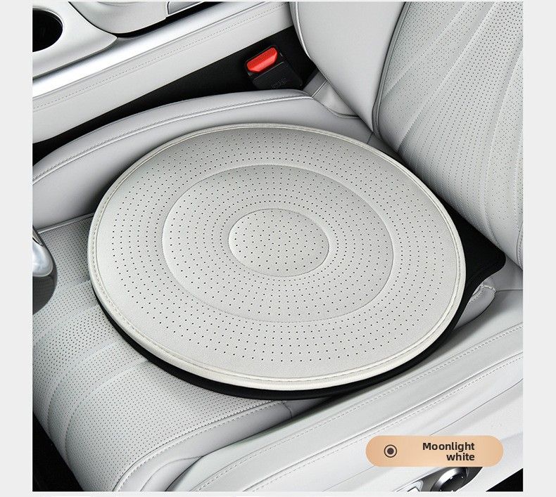 Moonlight White 360 Degree Rotating Car Seat Cushion - 53cm Nano Tech Swivel Mobility Aid - Easy Vehicle Entry and Exit for Seniors, Breathable Non Slip Ergonomic Support for Home Office and Travel