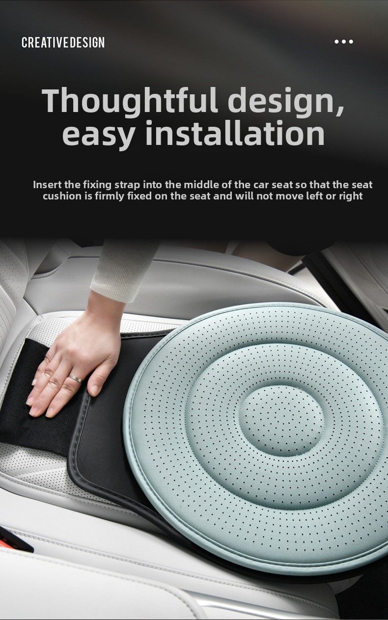 Moonlight White 360 Degree Rotating Car Seat Cushion - 53cm Nano Tech Swivel Mobility Aid - Easy Vehicle Entry and Exit for Seniors, Breathable Non Slip Ergonomic Support for Home Office and Travel