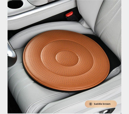 Saddle Brown 360 Degree Rotating Car Seat Cushion - 53cm Nano Tech Swivel Mobility Aid - Easy Vehicle Entry and Exit for Seniors, Breathable Non Slip Ergonomic Support for Home Office and Travel
