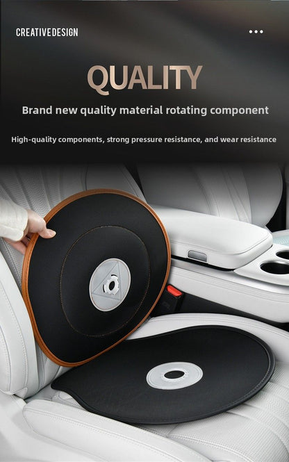 Saddle Brown 360 Degree Rotating Car Seat Cushion - 53cm Nano Tech Swivel Mobility Aid - Easy Vehicle Entry and Exit for Seniors, Breathable Non Slip Ergonomic Support for Home Office and Travel
