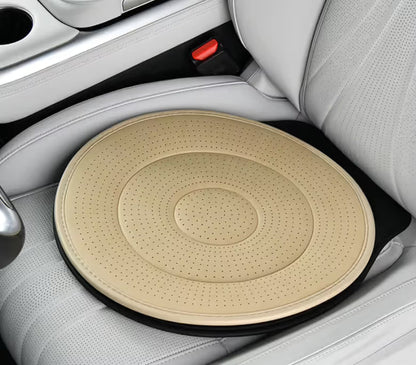 Beige 360 Degree Rotating Car Seat Cushion - 53cm Nano Tech Swivel Mobility Aid - Easy Vehicle Entry and Exit for Seniors, Breathable Non Slip Ergonomic Support for Home Office and Travel