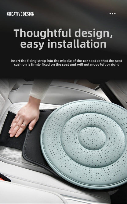 Beige 360 Degree Rotating Car Seat Cushion - 53cm Nano Tech Swivel Mobility Aid - Easy Vehicle Entry and Exit for Seniors, Breathable Non Slip Ergonomic Support for Home Office and Travel