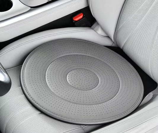 Gray 360 Degree Rotating Car Seat Cushion - 53cm Nano Tech Swivel Mobility Aid - Easy Vehicle Entry and Exit for Seniors, Breathable Non Slip Ergonomic Support for Home Office and Travel