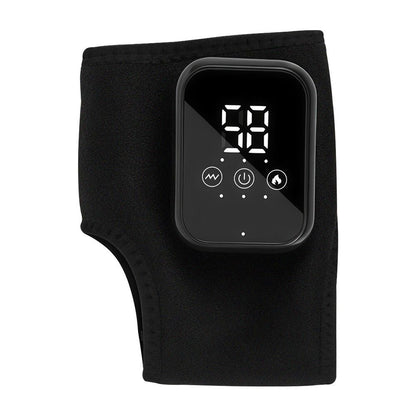 Electric Ankle Massager with Heat and Vibration - 2 Pack Black - Rechargeable Cordless Joint Support Brace with LED Touchscreen for Pain Relief Achilles Tendonitis and Recovery