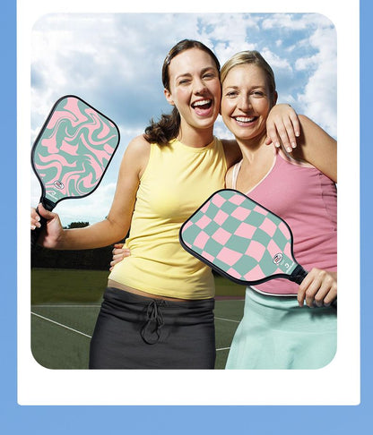 Pickleball Paddle Set with 4 Fiberglass Paddles, 8 Outdoor Balls and 2 Carry Bags - Honeycomb Core, Lightweight Design, Comfort Grip, Family and Beginner Friendly Game Set