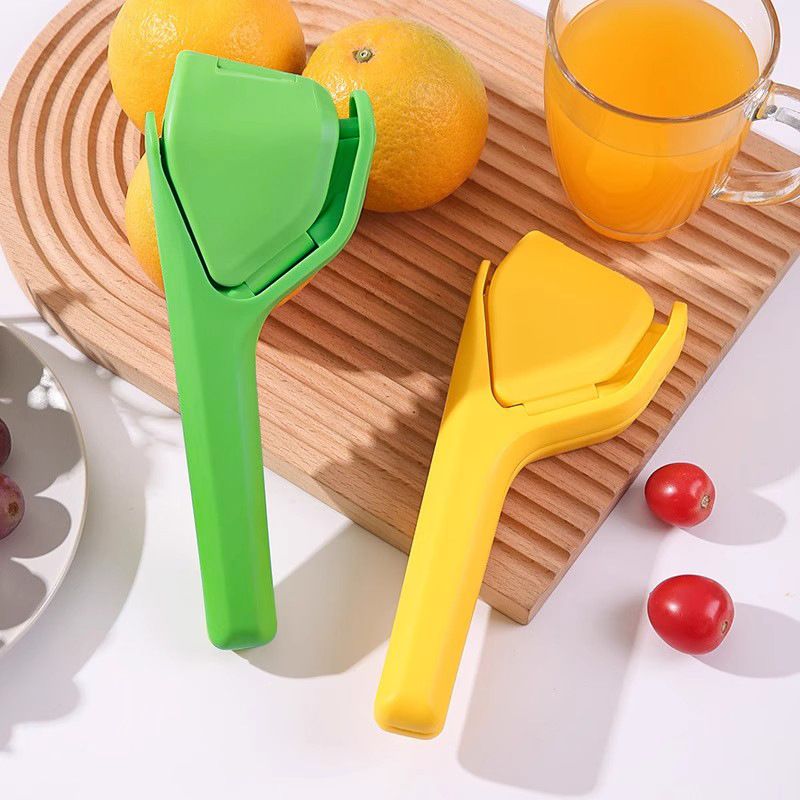 Manual Citrus Juicer 3 Piece Fold Flat Lemon Squeezer Set - Handheld Plastic Fruit Press, Space Saving Easy Clean Kitchen Juicer for Lemon, Lime and Orange